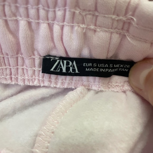Zara Pink Joggers Sweatpants Casual Lounge Bottoms barrel style Size S - Picture 4 of 4